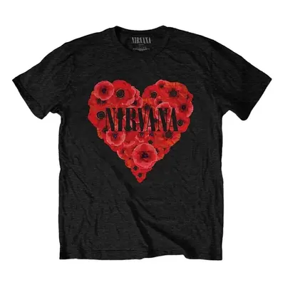 Nirvana Tričko Poppy Heart Unisex Black