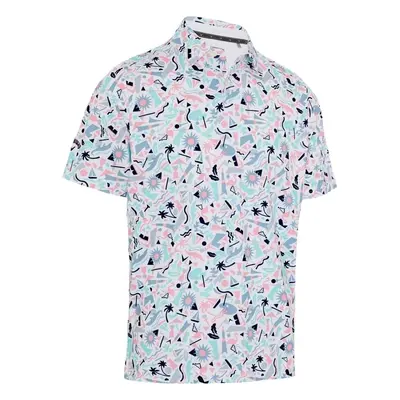 Callaway Florida Abstract Geo Mens Bright White Polo košile