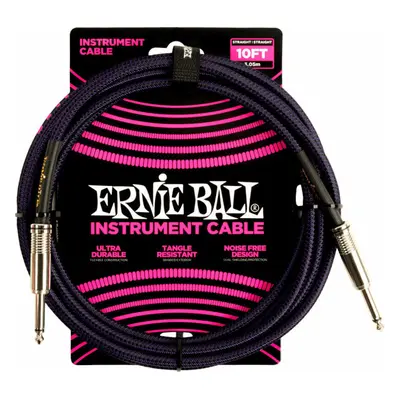 Ernie Ball Braided Straight Straight Inst Cable m Rovný - Lomený Nástrojový kabel