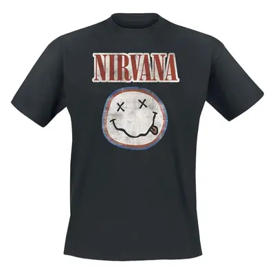 Nirvana Tričko Distressed Logo Unisex Black