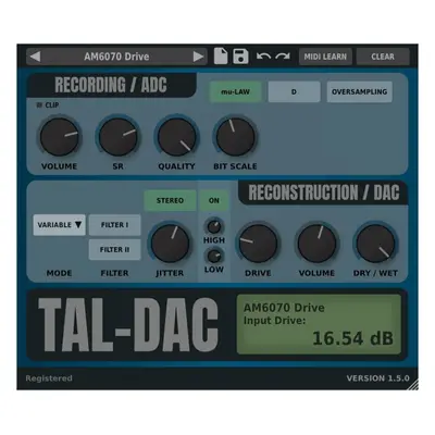 TAL SOFTWARE DAC Bit Crusher (Digitální produkt)