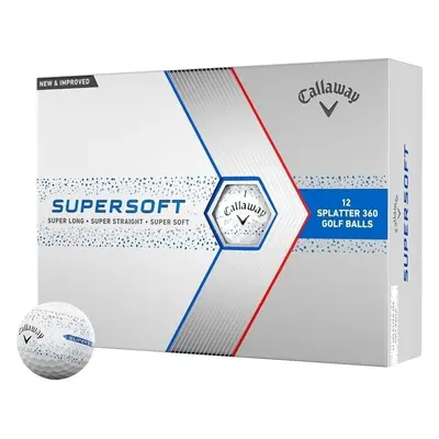 Callaway Supersoft White Blue Splatter Golfové míčky