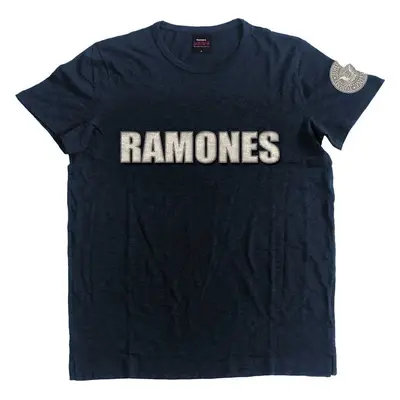 Ramones Tričko Logo & Presidential Seal Unisex Navy Blue