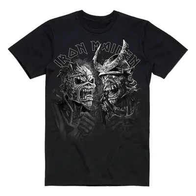 Iron Maiden Tričko Senjutsu Large Grayscale Heads Unisex Black