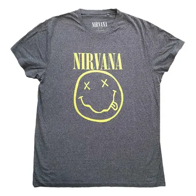 Nirvana Tričko Yellow Happy Face Unisex Brindle