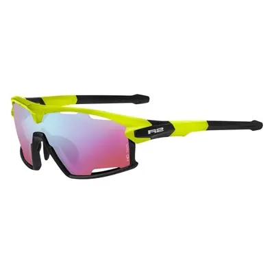 R2 Rocket Neon Yellow-Black Matt/Blue Revo Pink Cyklistické brýle