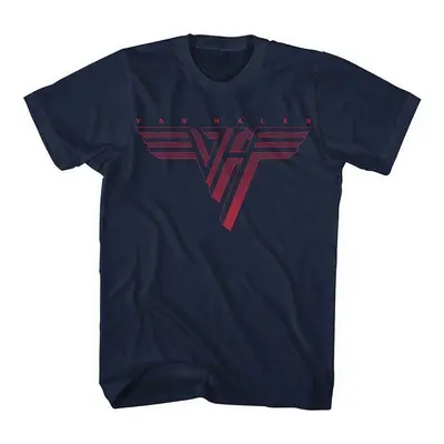 Van Halen Tričko Classic Red Logo Unisex Navy Blue