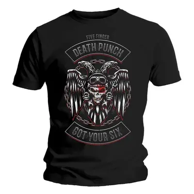 Five Finger Death Punch Tričko Biker Badge Unisex Black