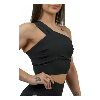 Nebbia High Support Sports Bra INTENSE Asymmetric Black Fitness spodní prádlo