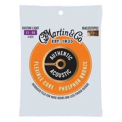 Martin Authentic Flexible Core 92/8 Phosphor Bronze Custom Light 3-Pack Struny pro akustickou ky