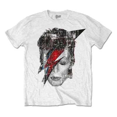 David Bowie Tričko Halftone Flash Face Unisex White