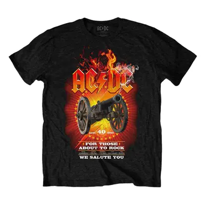 AC/DC Tričko FTATR 40th Flaming Unisex Black