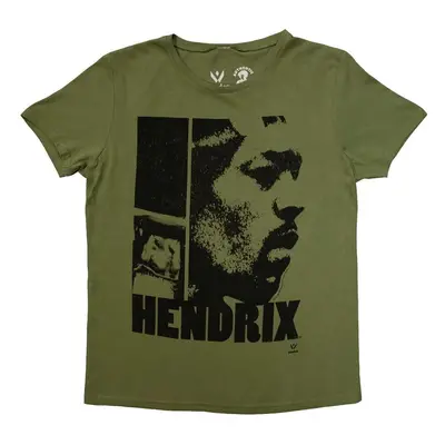 Jimi Hendrix Tričko Let Me Live Womens Khaki Green