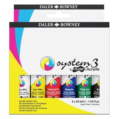 Daler Rowney System3 Sada akrylových barev Starter Set x 29,5 ml