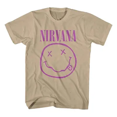 Nirvana Tričko Purple Happy Face Unisex Sand