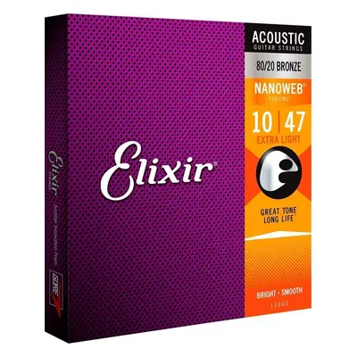 Elixir Nanoweb Struny pro akustickou kytaru