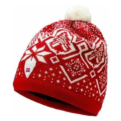 Dale of Norway Winterland Unisex Merino Wool Hat Raspberry/Off White/Red Rose Lyžařská čepice