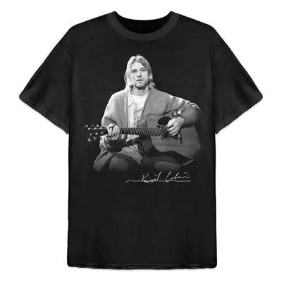 Kurt Cobain Tričko Guitar Live Photo Unisex Black