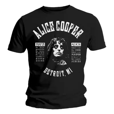 Alice Cooper Tričko School's Out Lyrics Unisex Black