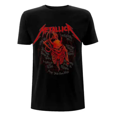 Metallica Tričko Skull Screaming Red Seasons Unisex Black