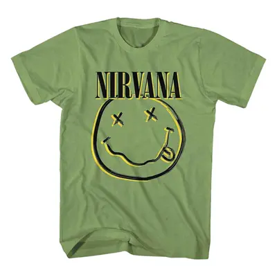 Nirvana Tričko Inverse Happy Face Unisex Green