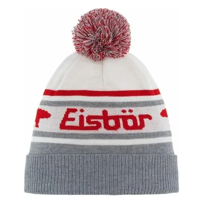 Eisbär Chani OS Pompon Beanie Grey/White/Red Lyžařská čepice