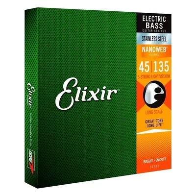 Elixir NanoWeb Light/Medium Struny pro 5-strunnou baskytaru