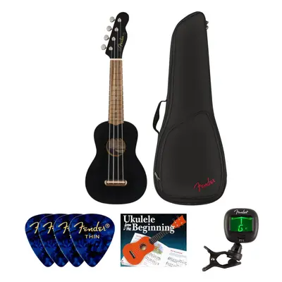 Fender Venice Ukulele WN SET Black Sopránové ukulele