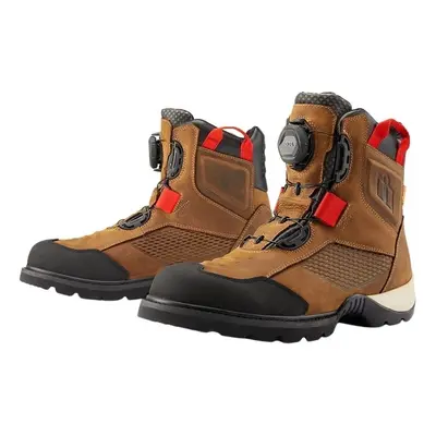 ICON - Motorcycle Gear Stormhawk WP Boots Brown Boty