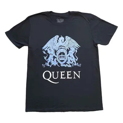 Queen Tričko Blue Crest Unisex Black