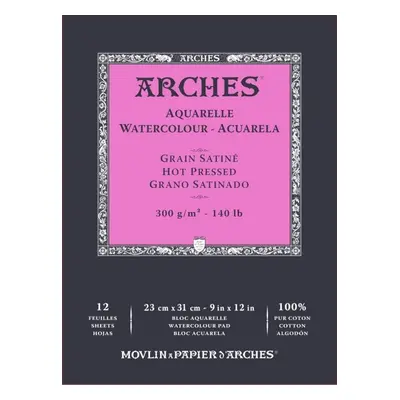 Arches Watercolour Hot Pressed Pad Natural White Skicář g