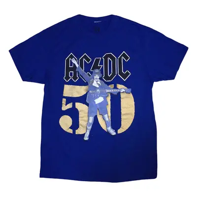 AC/DC Tričko Gold Fifty Unisex Blue