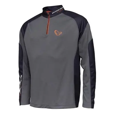 Savage Gear Tričko Tournament Shirt 1/2 Zip Sedona Grey