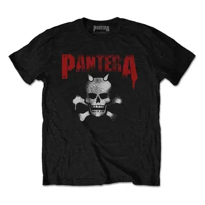 Pantera Tričko Horned Skull Stencil Unisex Black