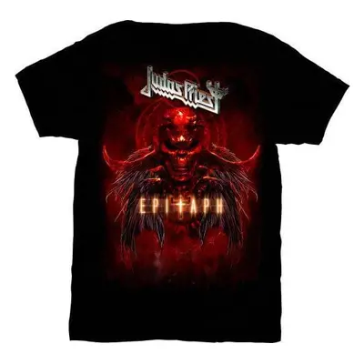 Judas Priest Tričko Epitaph Red Horns Unisex Black