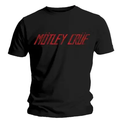 Motley Crue Tričko Distressed Logo Unisex Black