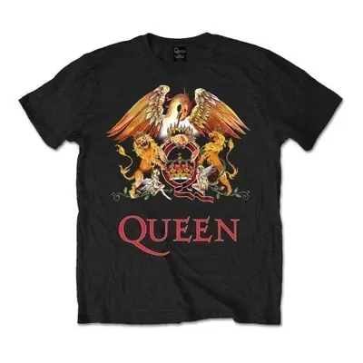 Queen Tričko Classic Crest Unisex Black