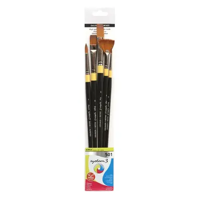 Daler Rowney System3 Acrylic Brush Stiff Synthetic Sada štětců ks