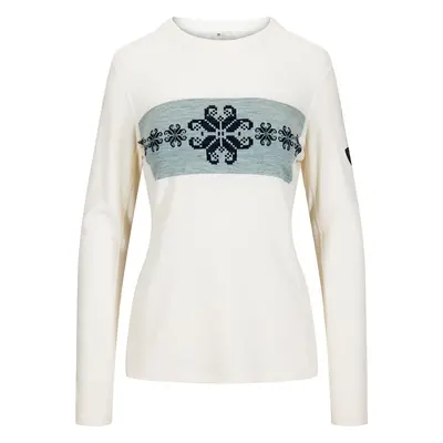 Dale of Norway Falkeberg Womens Crew Neck Baselayer Off White/Navy Svetr