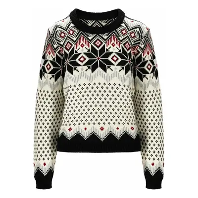 Dale of Norway Vilja Womens Knit Sweater Black/Off White/Red Rose Svetr