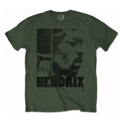 Jimi Hendrix Tričko Let Me Live Unisex Khaki Green