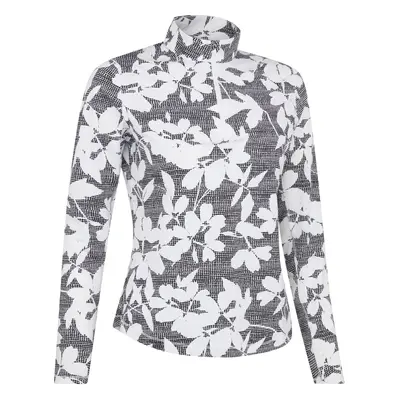 Callaway Womens Textured Abstract Print Long Sleeve Top Caviar Sweatshirt