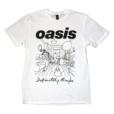 Oasis Tričko Definitely Maybe Line Drawing Unisex White