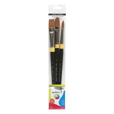 Daler Rowney System3 Acrylic Brush Stiff Synthetic Sada štětců ks