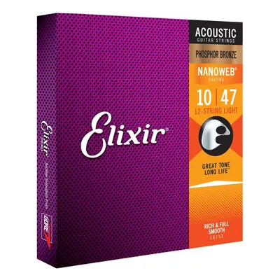 Elixir Nanoweb 10-47 Struny pro akustickou kytaru