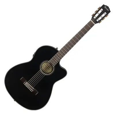 Fender CN-140SCE WN Black Klasická kytara s elektronikou