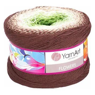 Yarn Art Flowers Brown Green Pletací příze