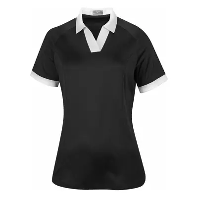 Callaway Womens Short Sleeve V-Placket Colourblock Caviar Polo košile