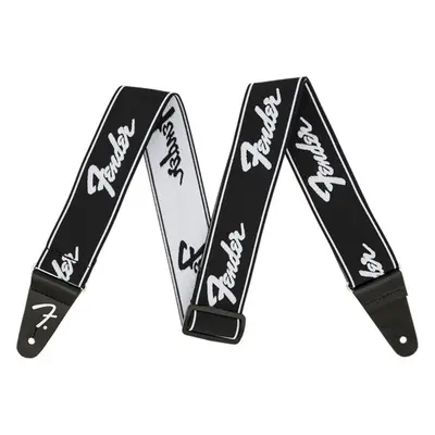 Fender Weighless Strap Kytarový pás Running Logo Black and White