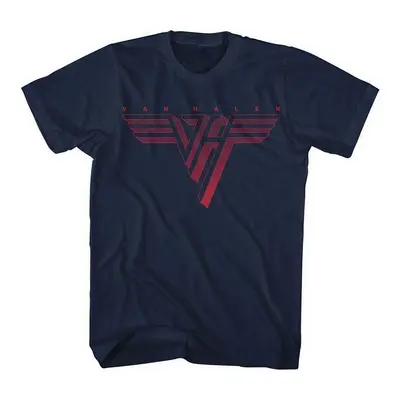 Van Halen Tričko Classic Red Logo Unisex Navy Blue